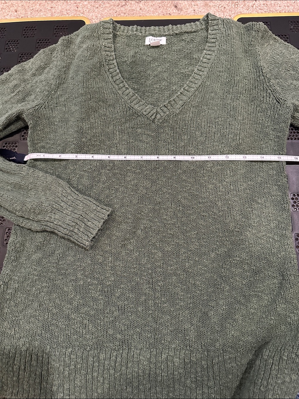 J. Crew Olive Green V-Neck Sweater